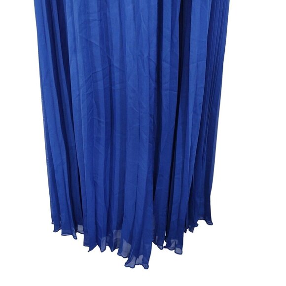 Crystal Doll Black Blue Pleated Maxi Strapless Dress Juniors Size 5 Party Formal - Picture 3 of 9